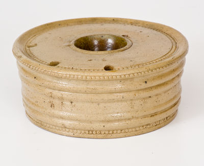 Scarce Stoneware Presentation Inkwell, attrib. Nathan Clark, Sr., Athens, NY, c1825-35