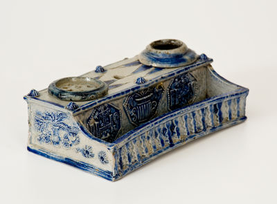 Westerwald, Germany Stoneware Inkstand, 18th or 19th century