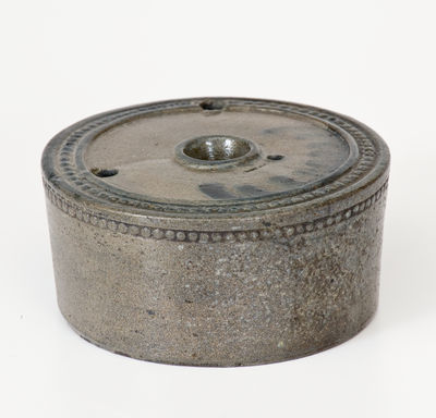 Attrib. Athens, New York Stoneware Inkwell, Nathan Clark, Sr. or Clark & Fox, c1830's