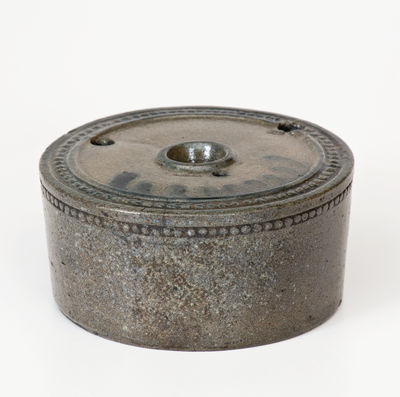 Attrib. Athens, New York Stoneware Inkwell, Nathan Clark, Sr. or Clark & Fox, c1830 s