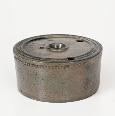 Attrib. Athens, New York Stoneware Inkwell, Nathan Clark, Sr. or Clark & Fox, c1830 s