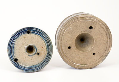 Two Northeastern American Salt-Glazed Stoneware Inkwells