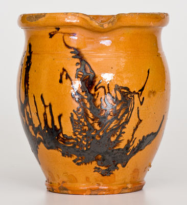 Fine Mocha-Decorated Pennsylvania Redware Pitcher