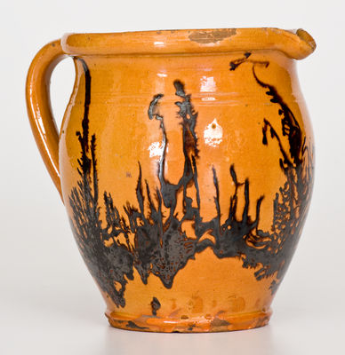Fine Mocha-Decorated Pennsylvania Redware Pitcher