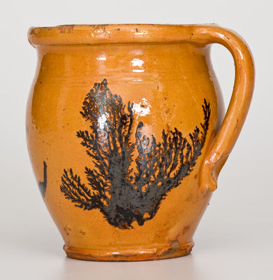 Fine Mocha-Decorated Pennsylvania Redware Pitcher