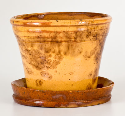 Glazed Pennsylvania Redware Flowerpot