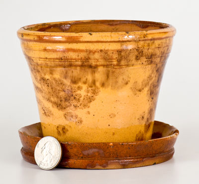 Glazed Pennsylvania Redware Flowerpot