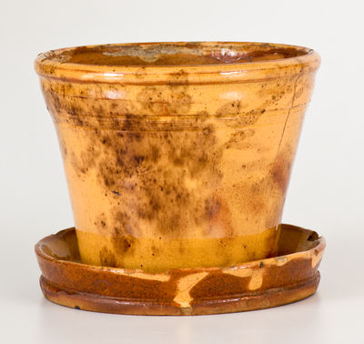 Glazed Pennsylvania Redware Flowerpot