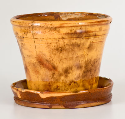 Glazed Pennsylvania Redware Flowerpot