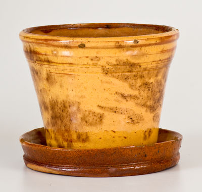 Glazed Pennsylvania Redware Flowerpot