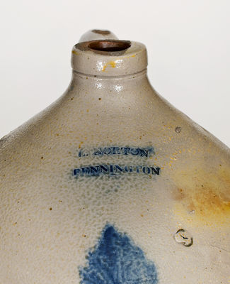 Three-Gallon L. NORTON / BENNINGTON (Vermont) Stoneware Jug, circa 1830