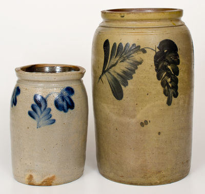Two Remmey Family (Philadelphia) Stoneware Jars, c1865