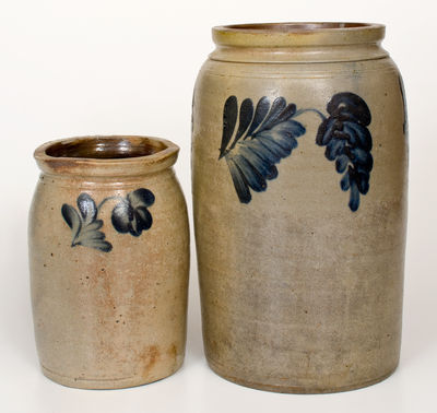 Two Remmey Family (Philadelphia) Stoneware Jars, c1865