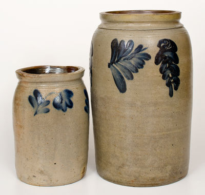 Two Remmey Family (Philadelphia) Stoneware Jars, c1865