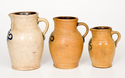 Lot of Three Pitchers by Wingender Pottery, Haddonfield, New Jersey