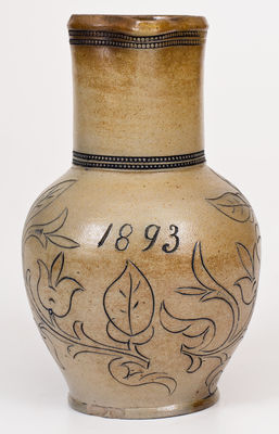 1893 Stoneware Pitcher attrib. Wingender Pottery, Haddonfield, New Jersey