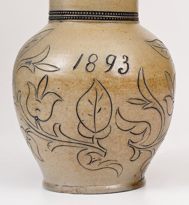 1893 Stoneware Pitcher attrib. Wingender Pottery, Haddonfield, New Jersey