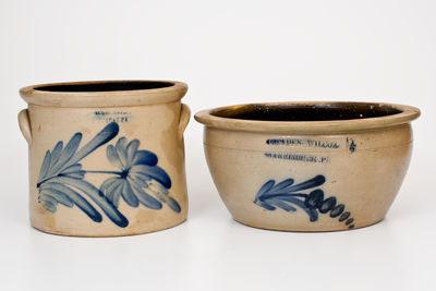 Two Pieces of Cobalt-Decorated Pennsylvania Stoneware, c1865-75