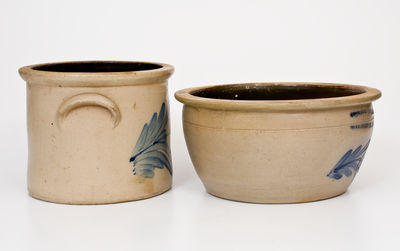 Two Pieces of Cobalt-Decorated Pennsylvania Stoneware, c1865-75