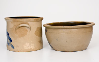 Two Pieces of Cobalt-Decorated Pennsylvania Stoneware, c1865-75