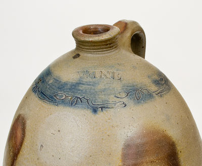 Two attrib. Branch Green Stoneware Jugs w/ Coggled Decoration (Philadelphia, circa 1820)