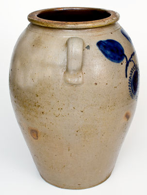 Fine Ten-Gallon Ohio Stoneware Jar w/ Cobalt Fruit Decoration, circa 1870