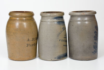 Three Cobalt-Decorated Stoneware Jars, Southwestern PA or West Virginia origin
