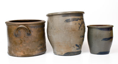 Three Pieces of Southwestern Pennsylvania Stoneware, circa 1875-80