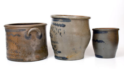 Three Pieces of Southwestern Pennsylvania Stoneware, circa 1875-80