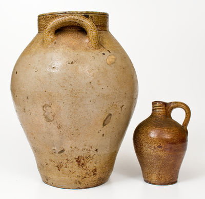 Two Pieces of Iron-Decorated Stoneware attrib. Frederick Carpenter, Charlestown / Boston, early 19th century