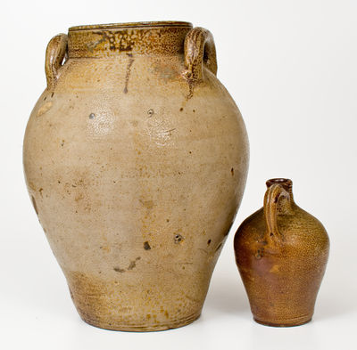 Two Pieces of Iron-Decorated Stoneware attrib. Frederick Carpenter, Charlestown / Boston, early 19th century