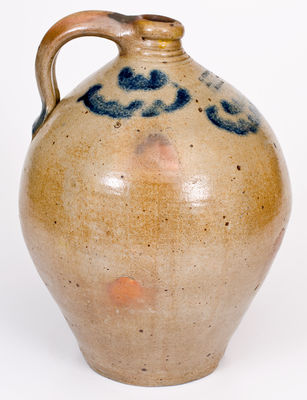 Two-Gallon C. CROLIUS / MANUFACTURER / NEW-YORK Stoneware Jug w/ Drape Motif