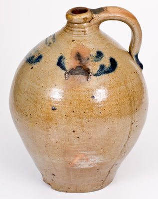 Two-Gallon C. CROLIUS / MANUFACTURER / NEW-YORK Stoneware Jug w/ Drape Motif