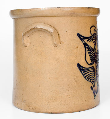 Six-Gallon WHITES UTICA Stoneware Crock w/ Elaborate Cobalt Floral Decoration, circa 1875