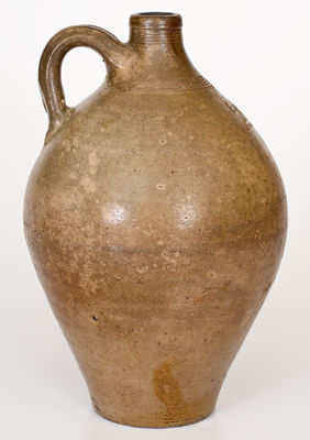 One-Gallon CHARLESTOWN / Boston Stoneware Jug w/ Impressed Eagle-on-Cannon Motif, early 19th century