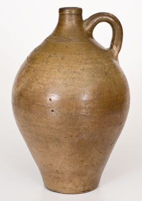 One-Gallon CHARLESTOWN / Boston Stoneware Jug w/ Impressed Eagle-on-Cannon Motif, early 19th century