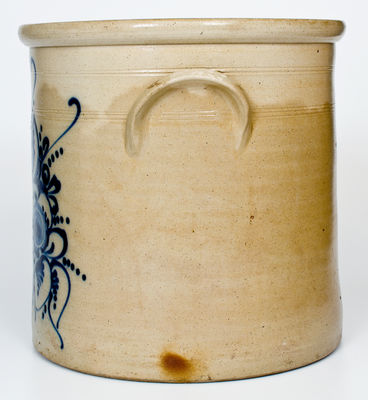 Six-Gallon J. & E. NORTON, / BENNINGTON, VT Stoneware Crock w/ Cobalt Flower Basket Design