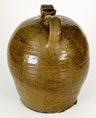 Rare "1859 / July 8" Double-Handled Southern Stoneware Jug with Alkaline Glaze