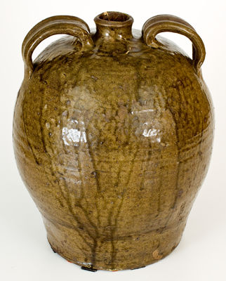 Rare "1859 / July 8" Double-Handled Southern Stoneware Jug with Alkaline Glaze