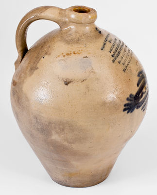 Fine Two-Gallon Stoneware Jug w/ Elaborate Buffalo, New York Advertising, c1840