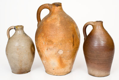 Three Connecticut Salt-Glazed Stoneware Jugs, early 19th century