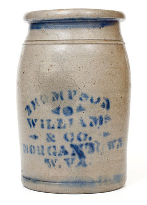 THOMPSON, WILLIAMS & CO. / MORGANTOWN, West Virginia Stoneware Jar