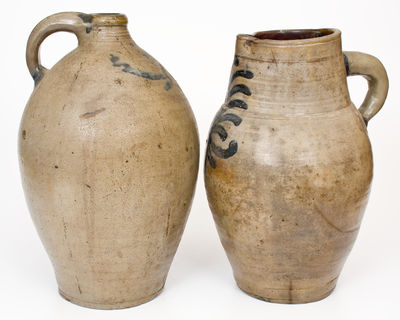 Two Pieces of Cobalt-Decorated Stoneware, Northeastern U.S. origin, early 19th century