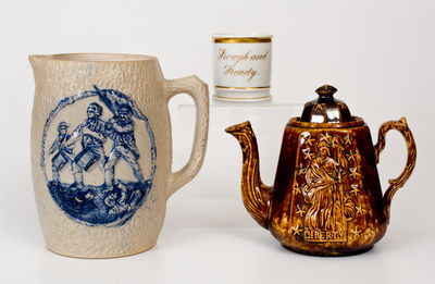 Three Pieces of Politically Themed Pottery, late 19th century