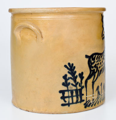 Stoneware Deer Crock attrib. Edmands & Co., Charlestown, Mass., circa 1860