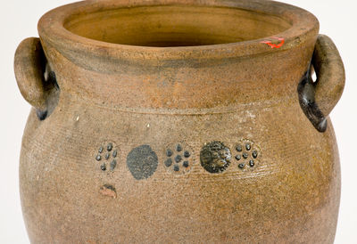 Rare Northeastern American Stoneware Jar w/ Impressed Decoration, early 19th century