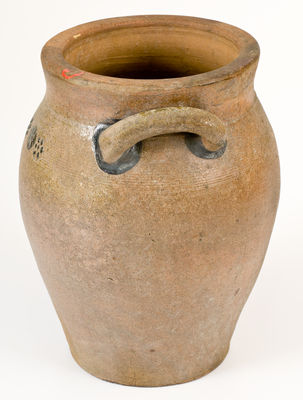 Rare Northeastern American Stoneware Jar w/ Impressed Decoration, early 19th century