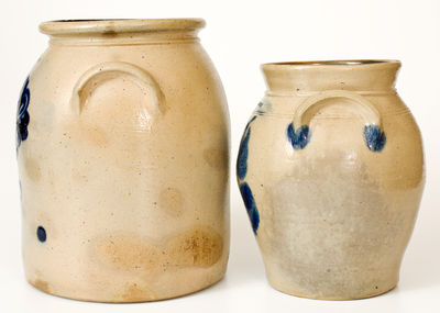 Two Cobalt-Decorated New York State Stoneware Jars