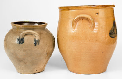 Two Cobalt-Decorated Northeastern U.S. Stoneware Jars