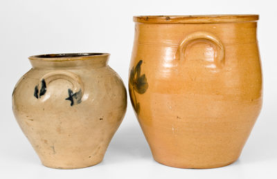 Two Cobalt-Decorated Northeastern U.S. Stoneware Jars